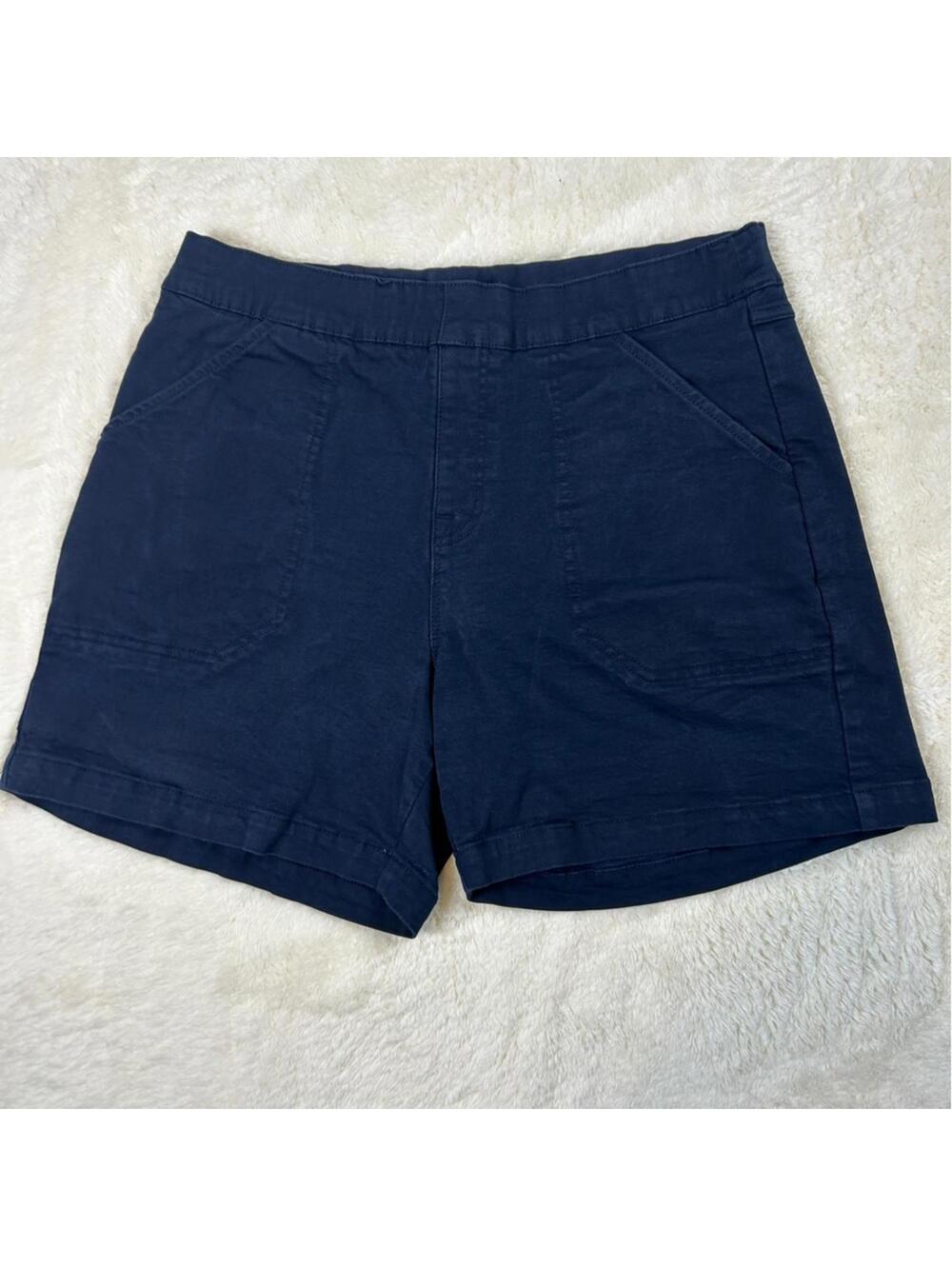 Nautica Jeans Women’s Navy Blue Pull-On Shorts Size Large Casual Stretch